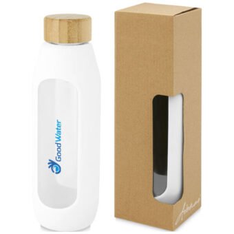 Tidan 600 ml flaske i borosilikatglass med silikongrep