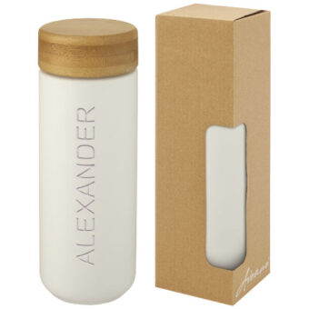 Lumi 300 ml keramisk termokopp med bambuslokk