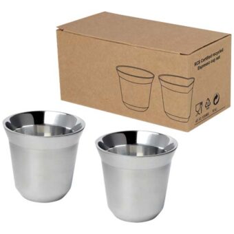 Duo 80 ml RCS sertifisert espressokoppsett av rustfritt stål