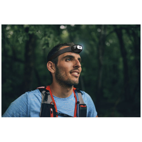 Fit,Male,Jogger,With,A,Headlamp,Rests,During,Training,For