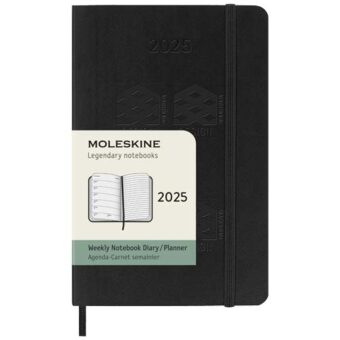 Moleskine 12 måneders ukeskalender lommeformat, mykt omslag