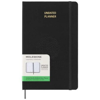 Moleskine L kalender med ukesoversikt uten datoer, hardt omslag