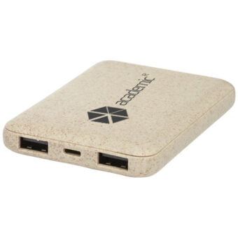 Asama 5000 mAh mobillader i hvetehalm