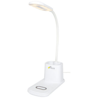 Bright-skrivebordslampe og organisator med trådløs lader