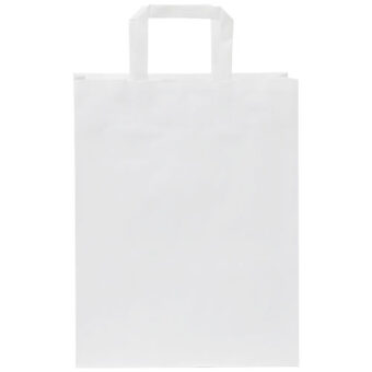 Pose av 80-90 g/m² kraftpapir med flate håndtak – medium