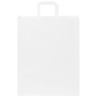 Pose av 80-90 g/m² kraftpapir med flate håndtak – stor