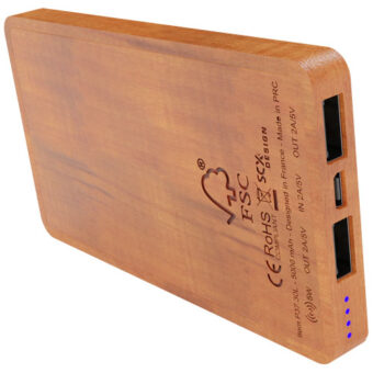 SCX.design P37 5 000 mAh opplyst trådløs mobillader av tre