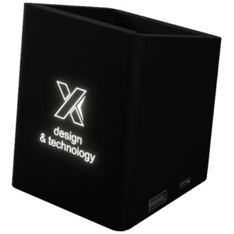 SCX.design O11 antibakteriell penneholder med lysende logo og dobbel USB utgang