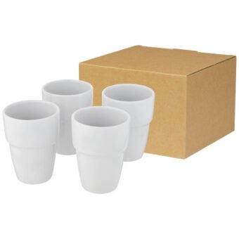 Staki sett i 4 deler 280 ml stabelbare krus i gavesett