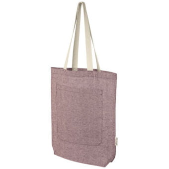 Pheebs 150 g/m² handlenett i resirkulert bomull med frontlomme 9L