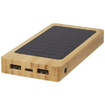 Alata 8 000 mAh solcelledrevet mobillader av bambus